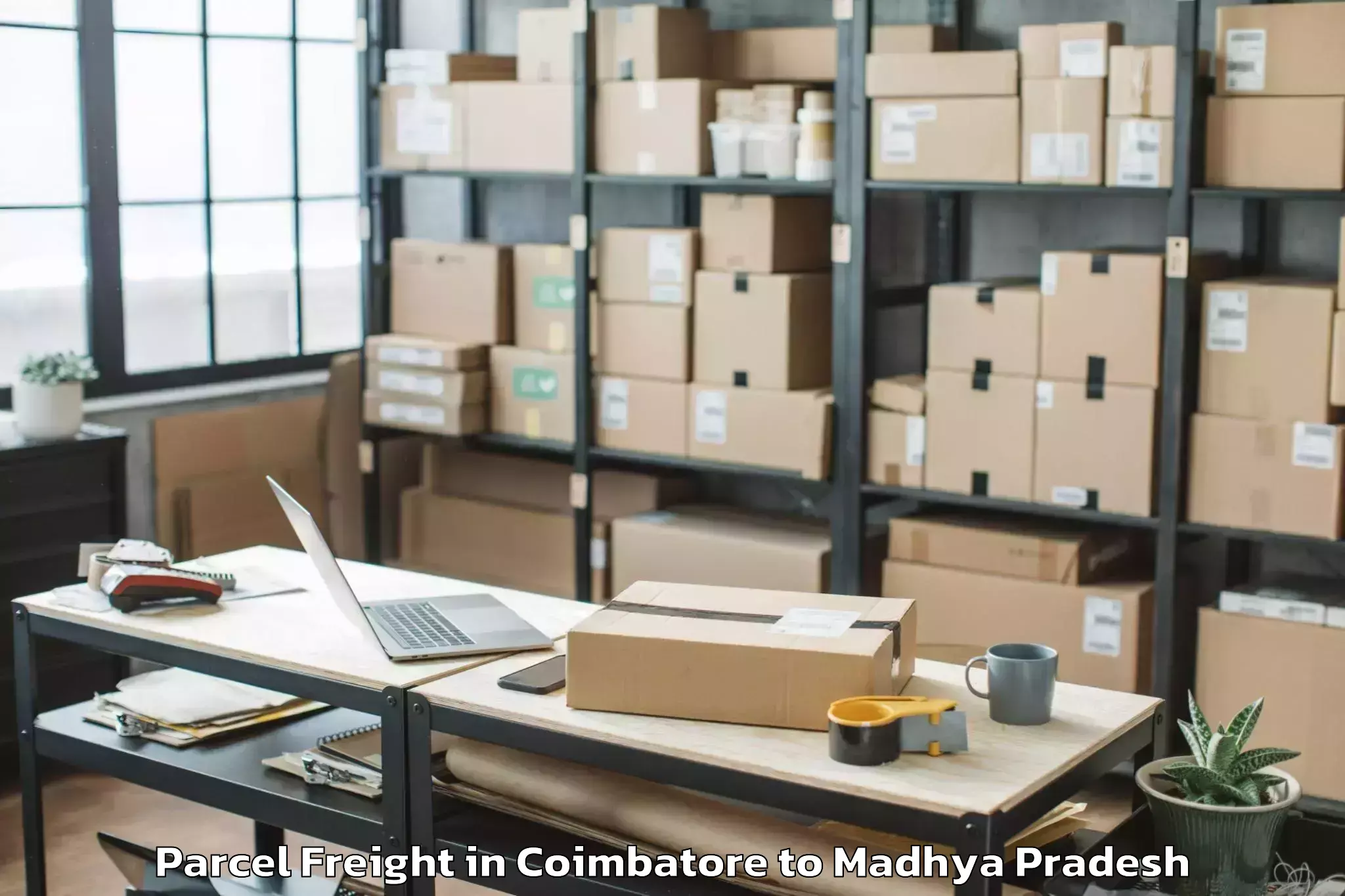 Leading Coimbatore to Malwanchal University Indore Parcel Freight Provider